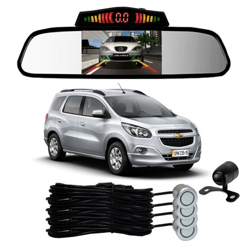 Sensor De Ré + Espelho Camera Ré Chevrolet Spin Prata - Spare Parts and Accessories for Vehicles