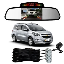 Sensor De Ré + Espelho Camera Ré Chevrolet Spin Prata