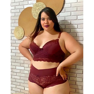 Conjunto Plus Size Luxo ( SUTIÃ E CALCINHA MODELO CALEÇON) Ref 17-16