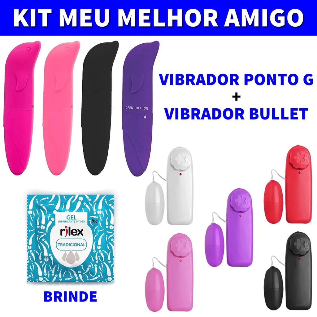 Kit Meu Melhor Amigo Vibrador Feminino Golfinho Ponto G Vibrador Capsula Bullet Brinde 9393