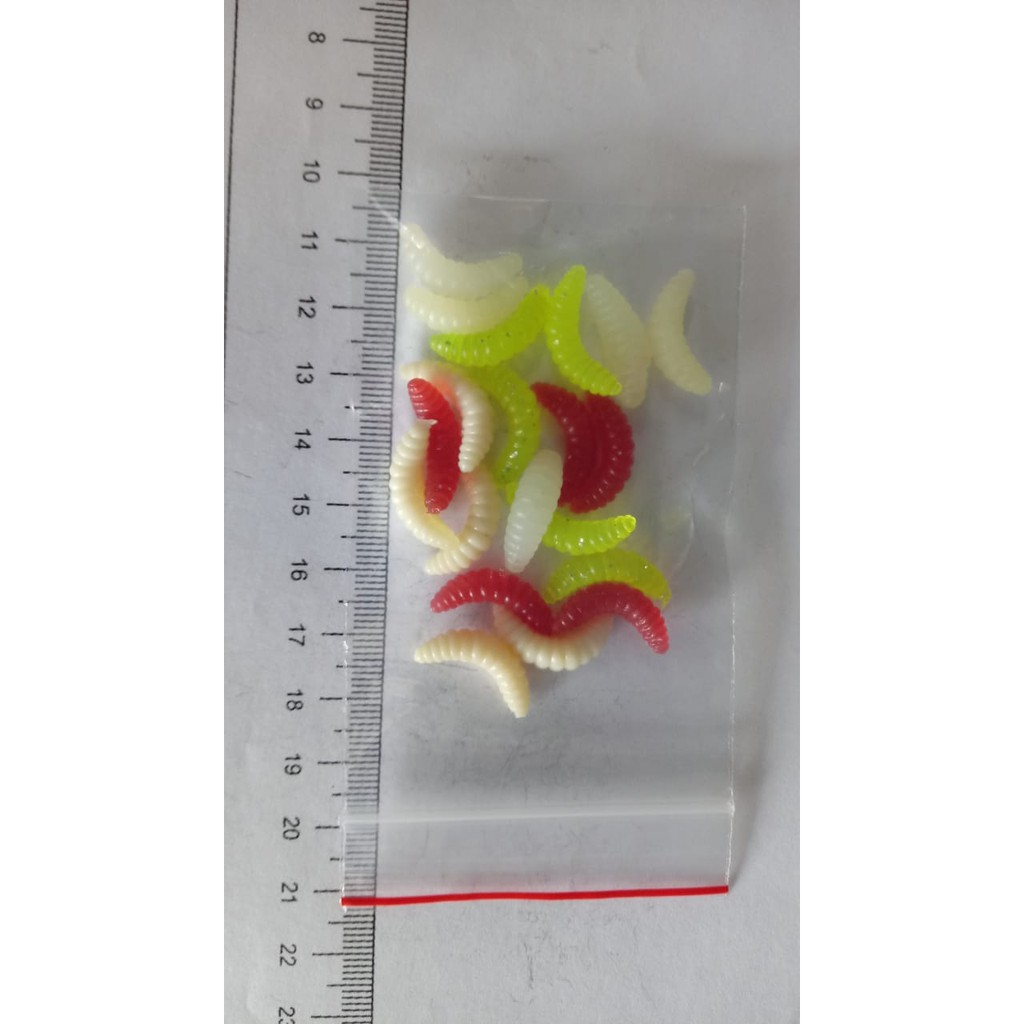Kit 20 Iscas Artificiais Soft Grubs sortidos = CONFORME FOTO