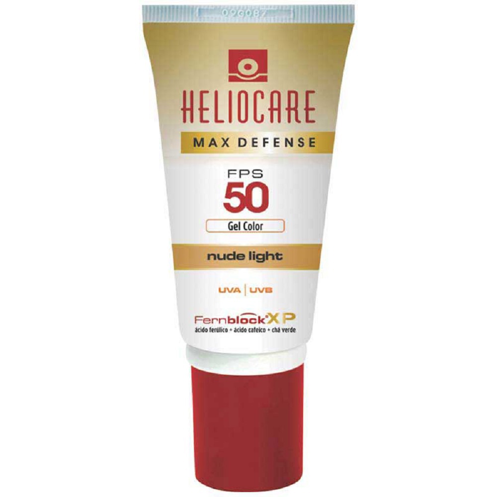 Heliocare 50FPS nude light protetor solar maxdefense creme gel 50g oil free com base barato