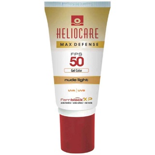 Heliocare 50FPS nude light protetor solar maxdefense creme gel 50g oil free com base em Oferta na Shopee