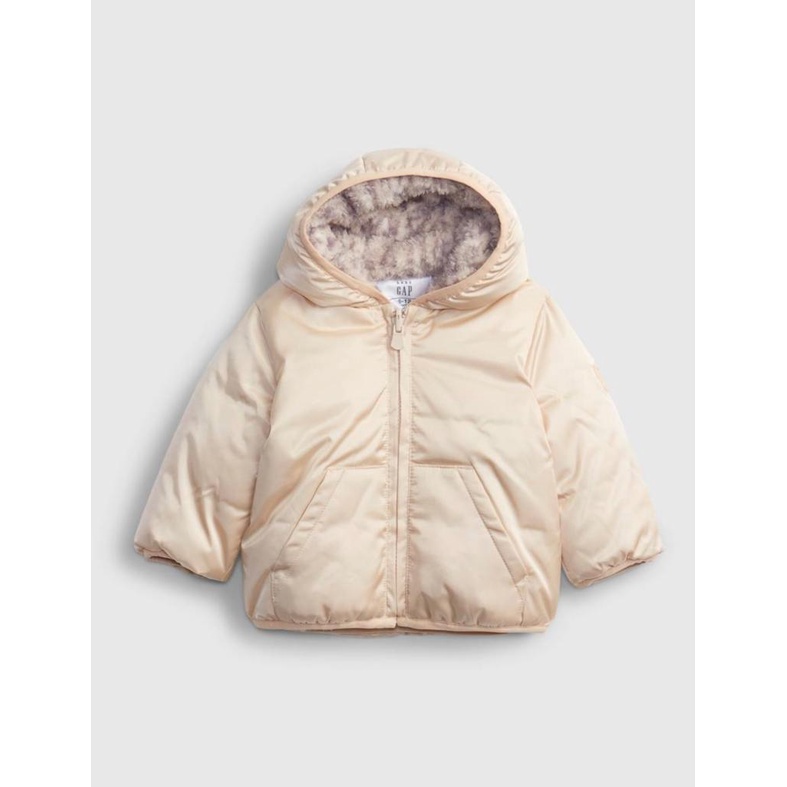 JAQUETA GAP PUFFER MENINA REVERSÍVEL DOURADA - 12/18MESES
