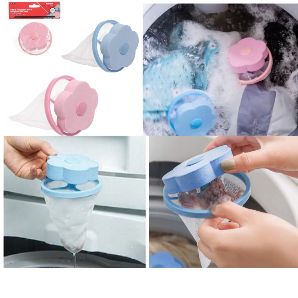 Coletor de Cabelo Lavadora Saco de Filtro Flutuante Reutilizável de Pelos/Fiapos Máquina Lavar limpo