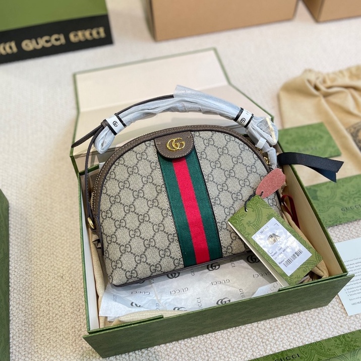Gucci New OPHIDIA Saco De Concha Pequena Em Lona Estampado bolsa feminina mochila feminina