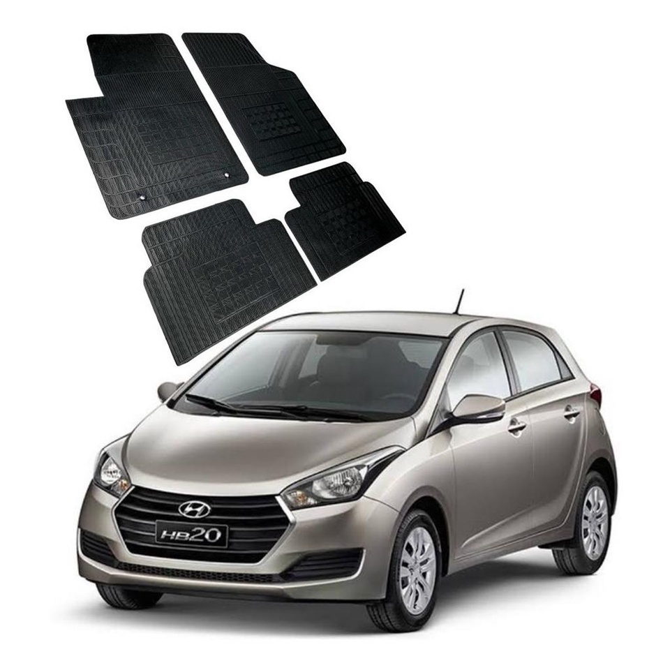 Jogo 4 Pecas Tapete Automotivo Especifico Hyundai Hb20 Hatch/ Sedan Borcol 4 Pc
