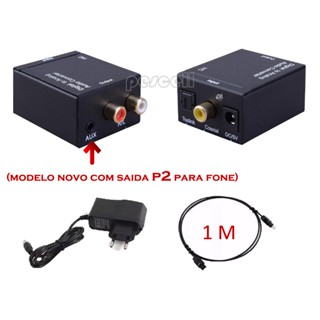 Conversor Áudio Digital Para Analóg C/ Saida P2 +cabo Optico em Oferta na Shopee