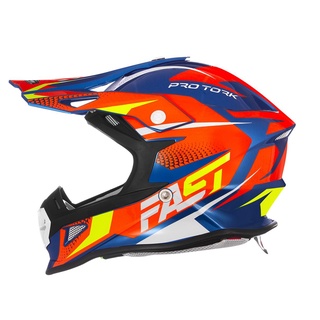 Capacete De Moto Masculino Trilha Enduro Fast Fantasy Limited Edition Azul com Laranja Motocross Pro Tork em Oferta na Shopee