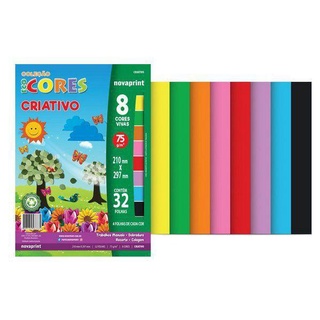 Papel Criativo Coleção eco cores novaprint 8 cores 75g/m 32 Folhas