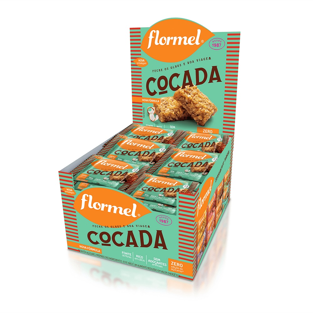 Doce Cocada Zero Açúcar Flormel 20g Caixa 24 Unidades