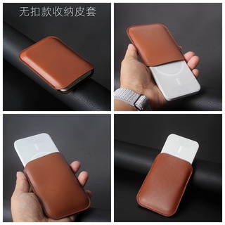 Capa Protetora De Couro Resistente Ao Choque/Fivela Em De Cordeiro Para Apple magsafe