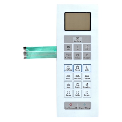 MEMBRANA TECLADO PARA MICROONDAS PANASONIC NNST 35 HWRU BRANCA