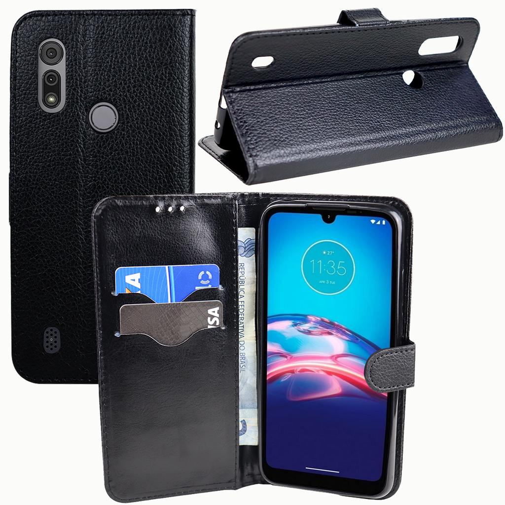 2 Capa CASE CARTEIRA COURO FLIP Moto e6s Xt2053-2 (Tela 6.1) - CELL IN POWER25