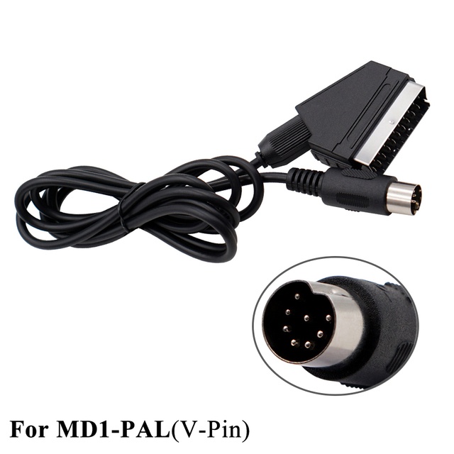 Cabo Scart RGB 1.8m Para PS2/PS1/Dreamcast/SEGA MD1/MD2Megadrive 1/Genesis XBOX/WII/Saturn Game Console Cabos