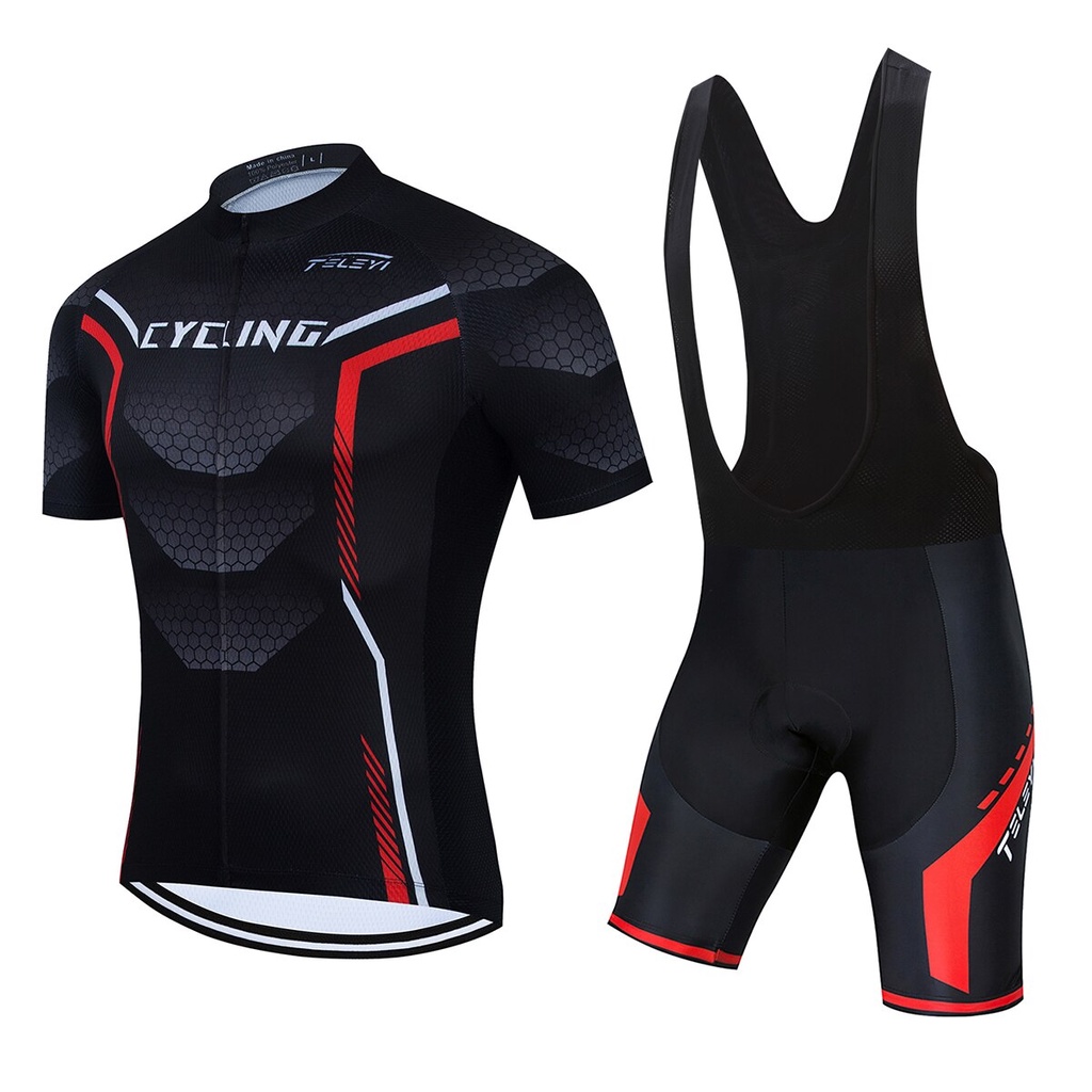 conjunto Bretelle E Camisa Masculino Roupa Ciclismo Gel Bike | Shopee ...