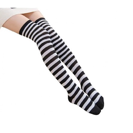 Meia Zebrada 7/8 Preta Listrada Colegial ( PRONTA ENTREGA ) em Oferta na Shopee