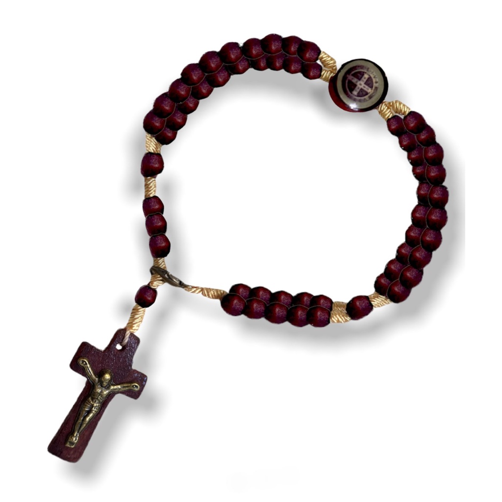 Pulseira Terço De Madeira Medio Novo Unissex Braço Pulso em Oferta na Shopee