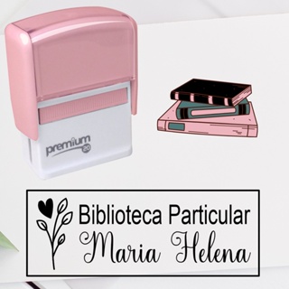 Carimbo Biblioteca Particular | Carimbo para livro | Carimbo Acervo Pessoal em Oferta na Shopee
