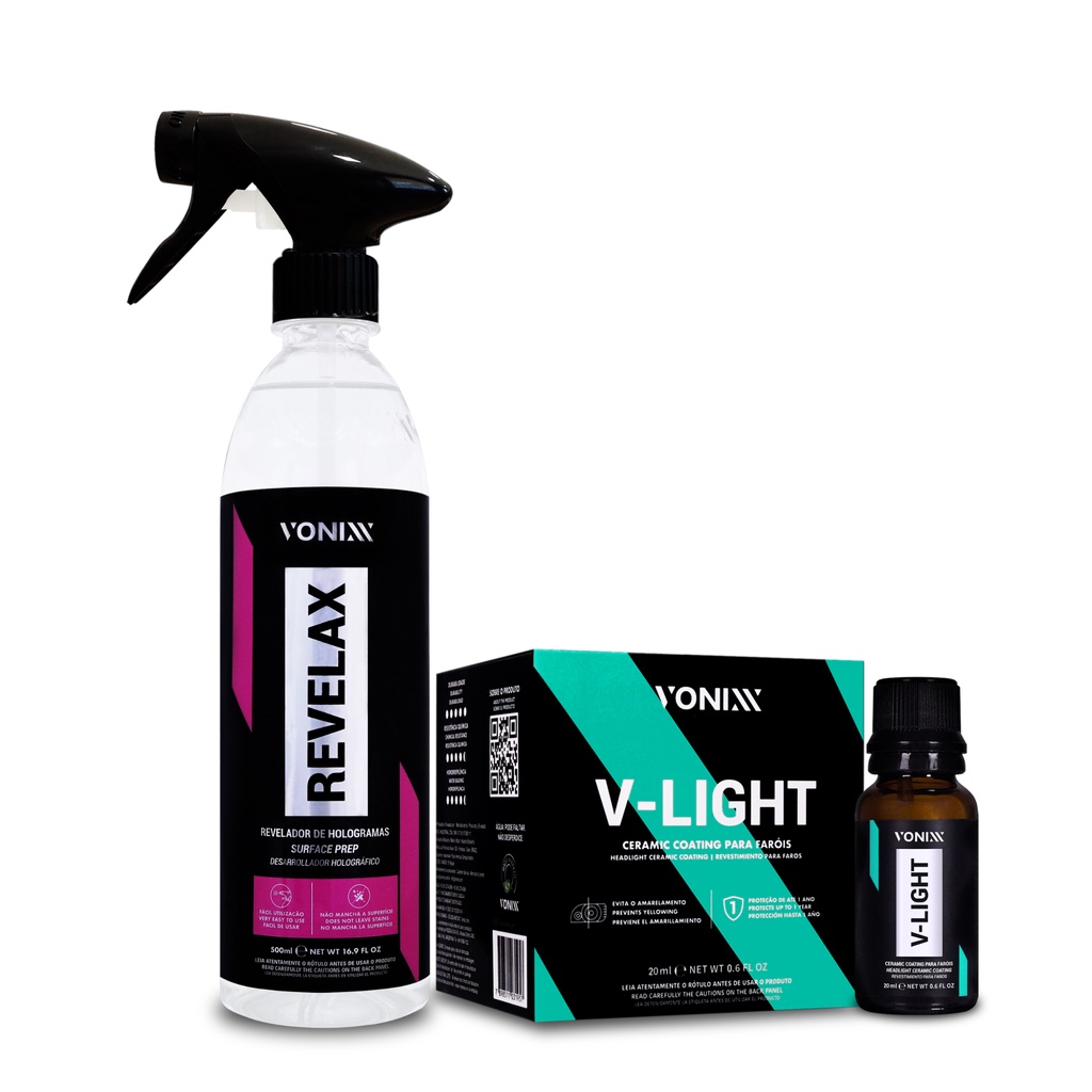 Kit V-light Vitrificador Farois 20ml + Revelax 500ml Vonixx - Desconto ...