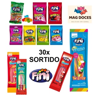 Kit c/ 30 pacotes de Bala Fini - Diversos Sabores! Delícias de Guloseimas e Doces em Oferta na Shopee