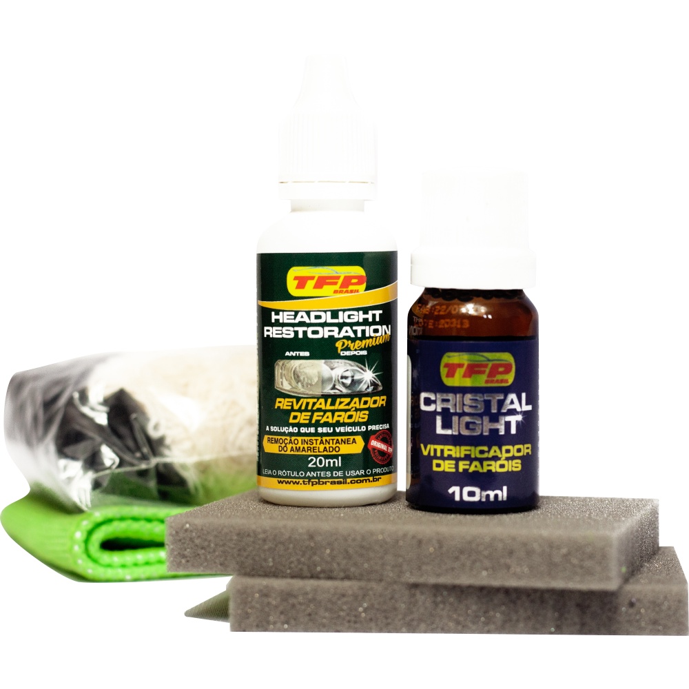 limpador e vitrificador de faróis - kit cristal Light -