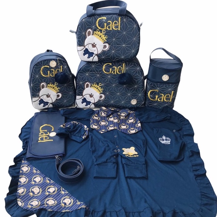 Bolsa Maternidade Personalizada Urso Príncipe Saída Maternidade em Oferta na Shopee