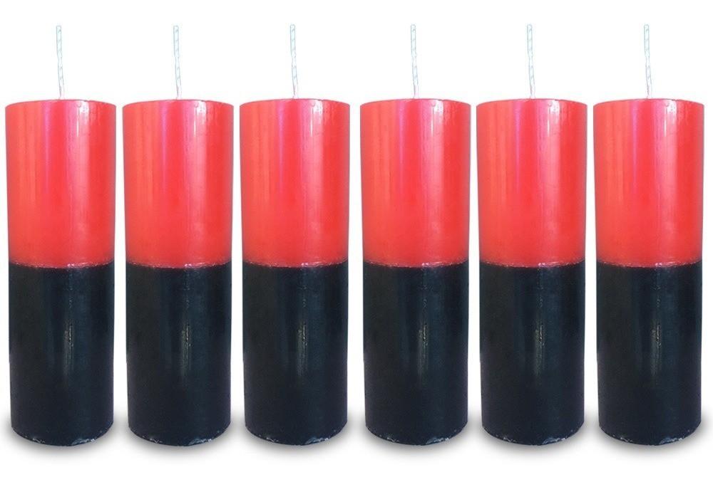 Kit 6 Velas Votivas 7 Sete Dias Colorida Vermelho E Preto - zp7 em Oferta na Shopee