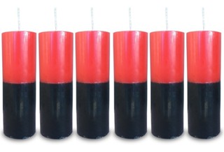 Kit 6 Velas Votivas 7 Sete Dias Colorida Vermelho E Preto - zp7 em Oferta na Shopee