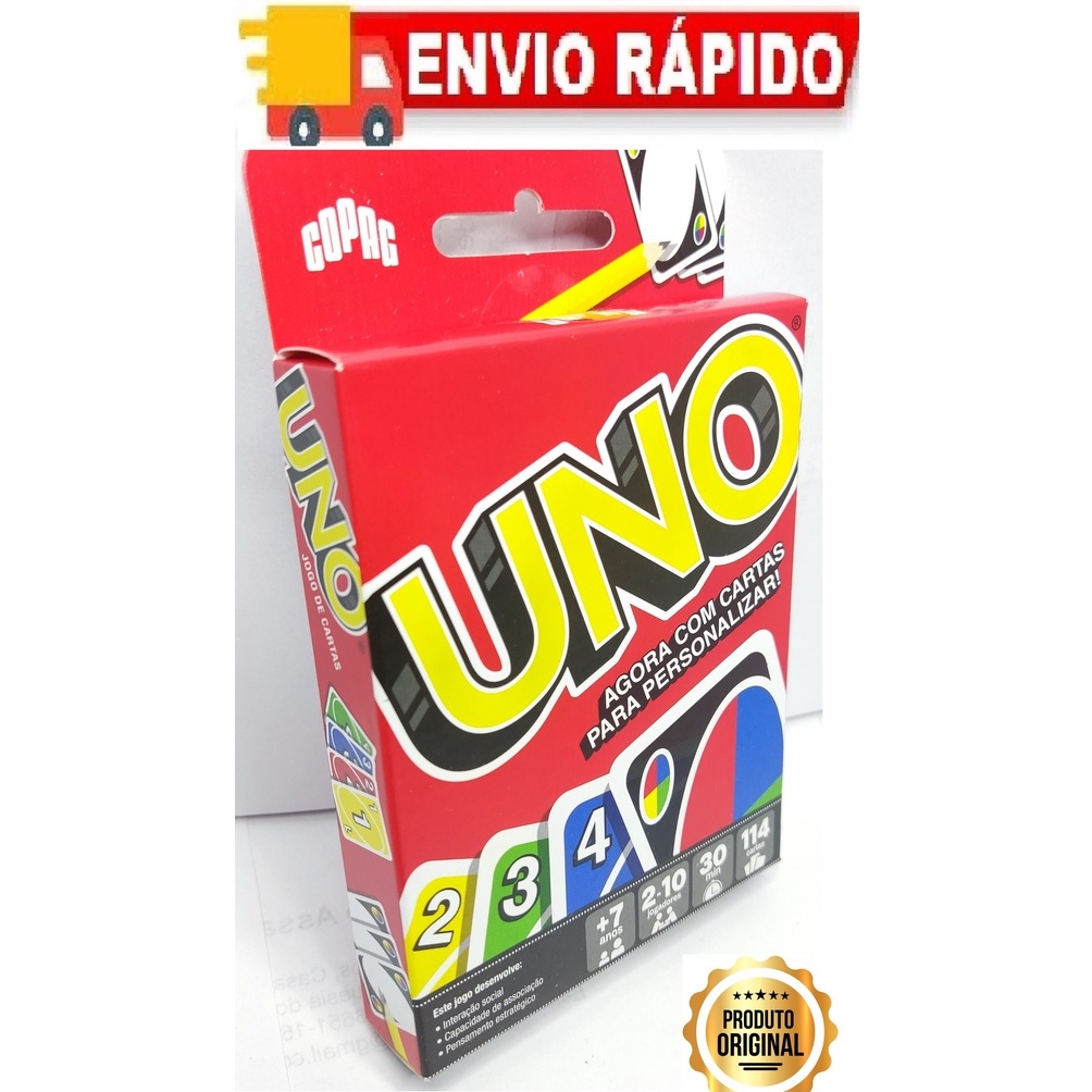 UNO CARTAS BARALHO ORIGINAL UNO COPAG DIVERSÃO SEM PARAR - CARTAS PARA PERSONALIZAR