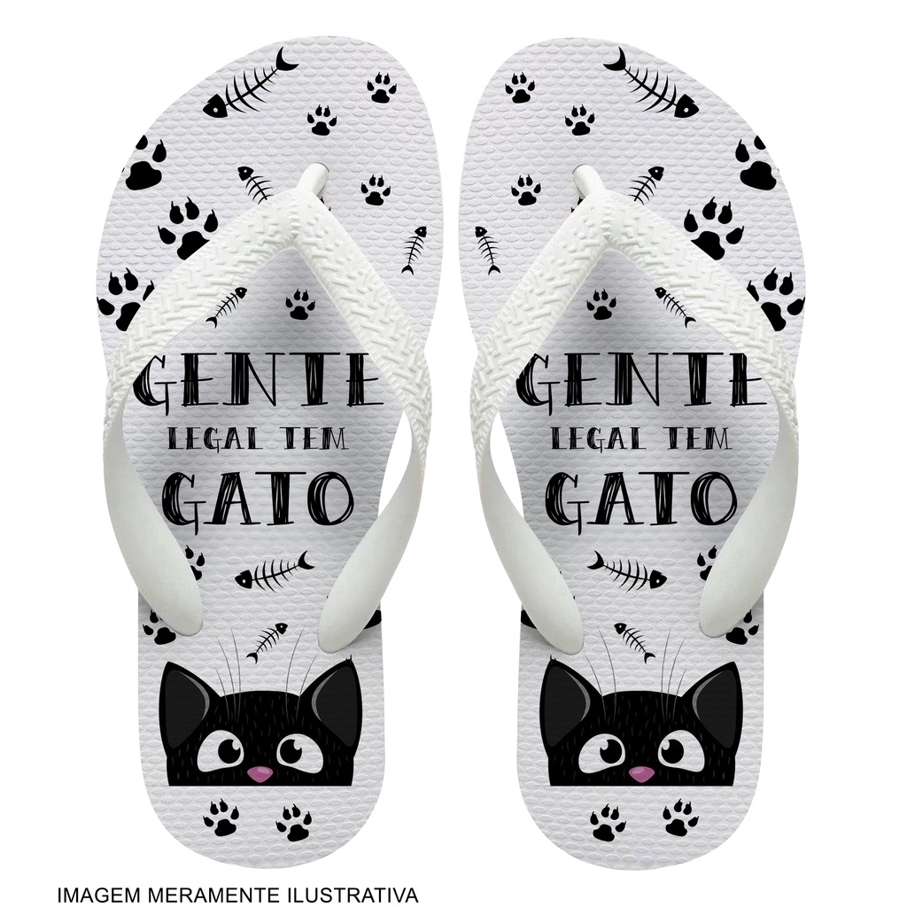 chinelo amo gatos- gente legal tem gato-tira grossa