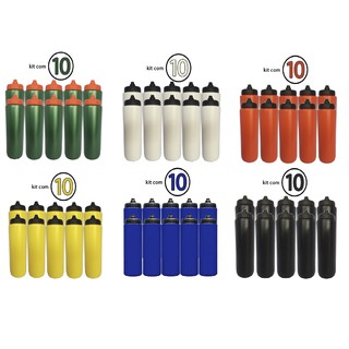 Kit com 10 Squeeze Automático Tipo Gatorade 1lt Rythmoon sem logo Diversas Cores