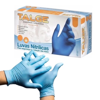 Luvas descartáveis Nitrílicas Azul sem pó Talge - 100 unidades