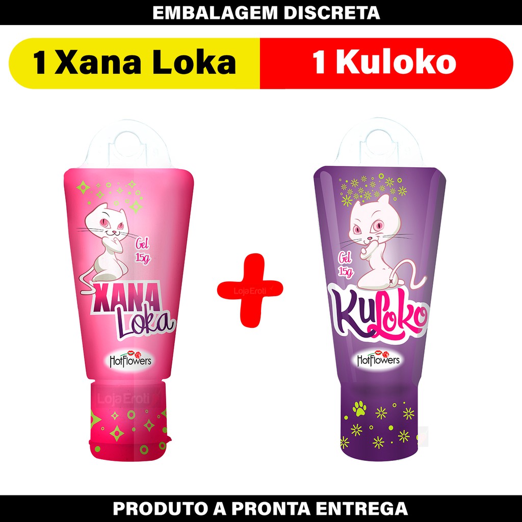 Kit Sex Shop Lubrificante Xana Loka Excitante Kuloko Dessensibilizante Anal 15g Hot Flowers 9738