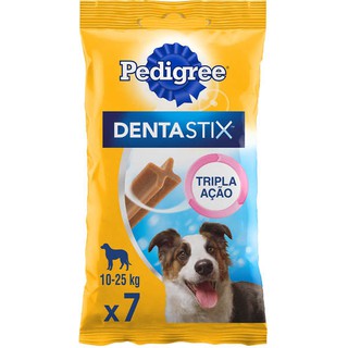 Petisco Dentastix Pedigree para Cães Adultos Raças Médias 7 unidades 180g em Oferta na Shopee