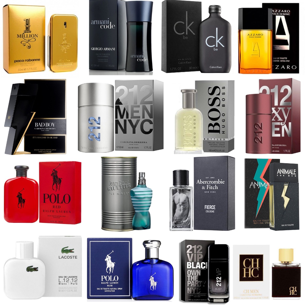 Kit Perfume Importado Masculino 50ml + Hidratante Corporal Marcas