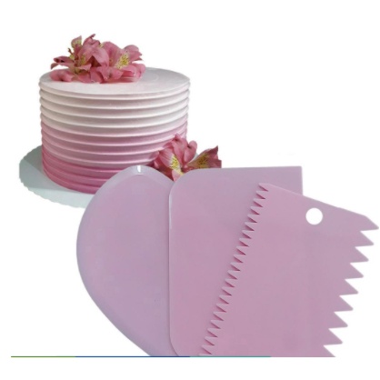 Kit 3 Espatula Decorativa Profissional Para Bolo Chantilly Cobertura Creme Recheio formas bolo redonda em Oferta na Shopee