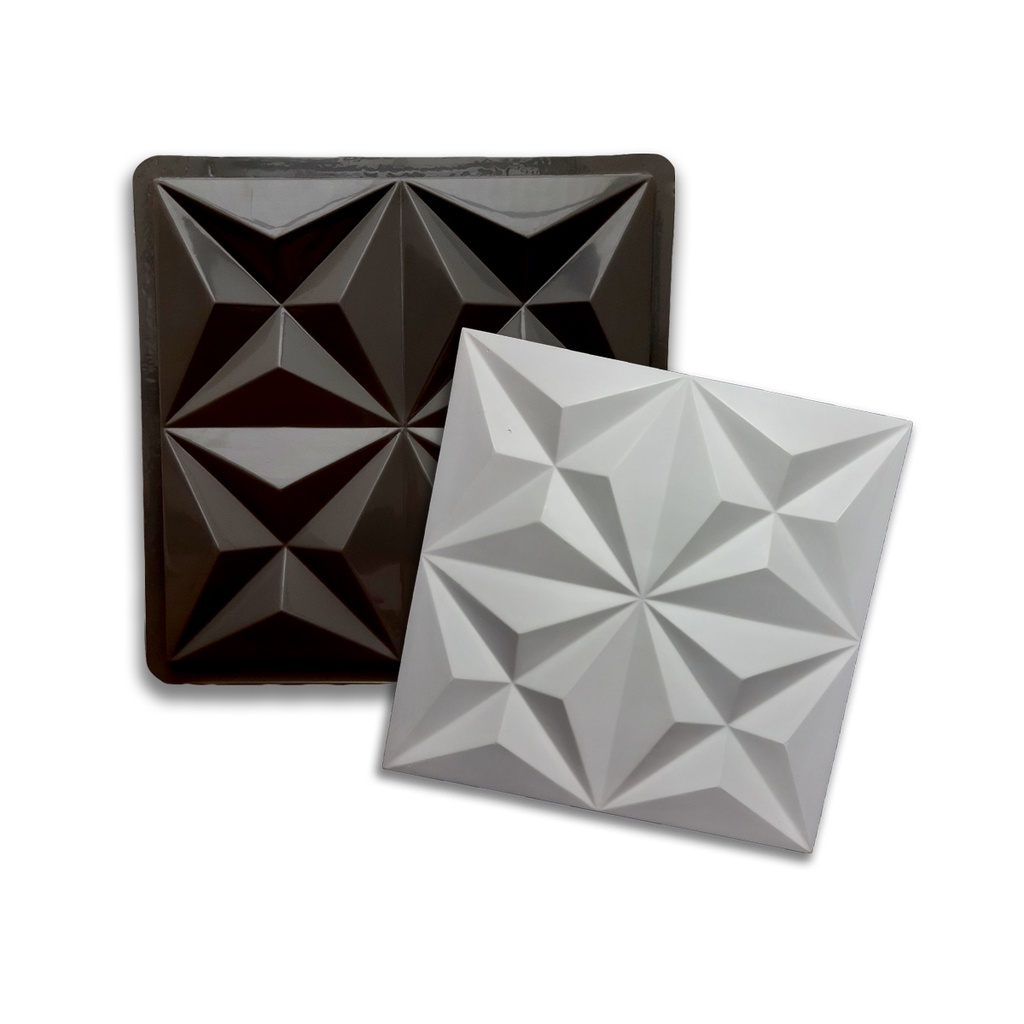 Forma e Molde Gesso 3d Cimenticia Abs 2mm Preto Colinas 40x40cm