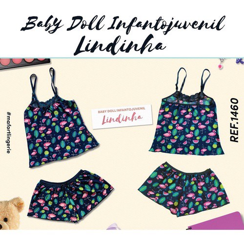 Kit 6 Baby Doll Short e Blusa Pijama Menina Moça Estampado Infantil Juvenil Conjunto
