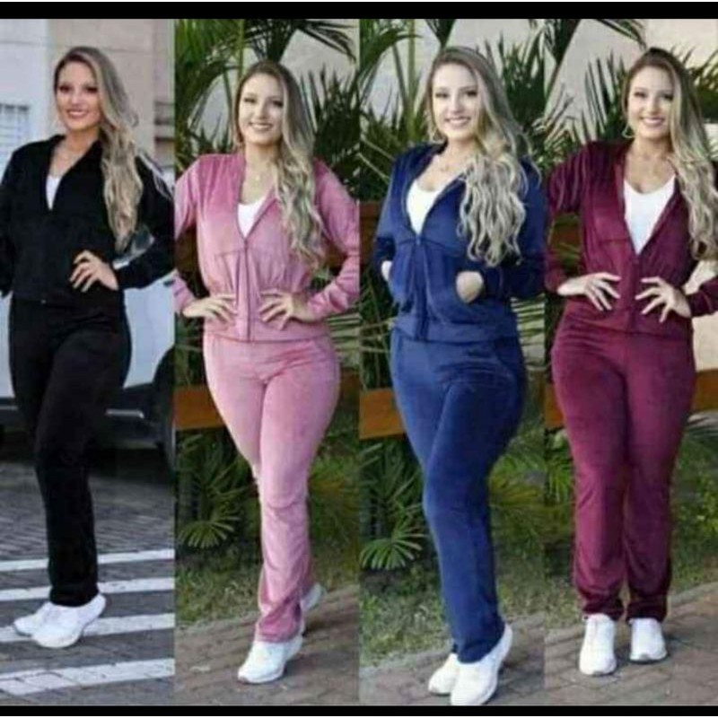 conjunto de frio feminino conjunto plush veludo sem punho