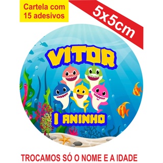 Adesivos Baby Shark Personalizados 5x5cm Festa Aniversário Lembrancinha em Oferta na Shopee