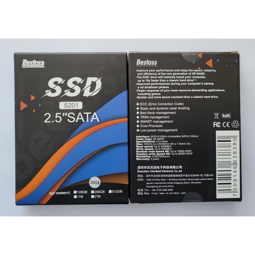 HD SSD BESTOSS 2.5 SATA3-6GB/s Supersonic Novo 240GB - 120GB - ENVIO IMEDIATO!