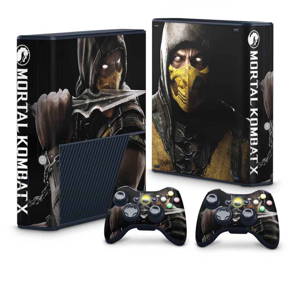 Skin Adesivo Xbox 360 Super Slim - Mortal Kombat X Scorpion