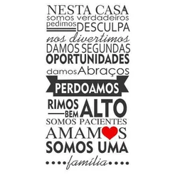 Adesivo Frase Decorativa De Geladeira E Parede Casa Coração Familia