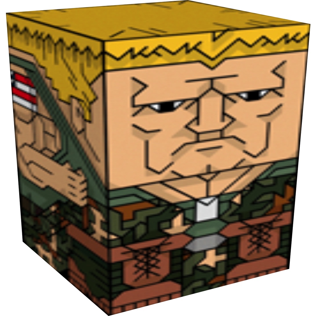 Puff Quadrado Street Fighter  Guile Decoração Geek Presente