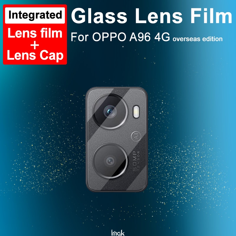 imak HD Glass Proteção Do Filme Da Lente Traseira Câmera + Tampa OPPO A96 4G Versão Externa All-in-One De Vidro Temperado