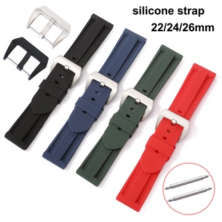 22mm 24mm 26mm Largura Silicone Pulseira De Relógio Cabeça Plana De Borracha De Substituição Universal Watch Band Pulso À Prova D
