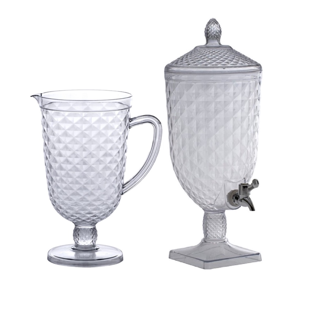 Kit Jarra De Acrilico 2,5L + Suqueira Com Base 5L Luxxor