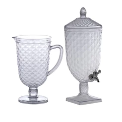 Kit Jarra De Acrilico 2,5L + Suqueira Com Base 5L Luxxor