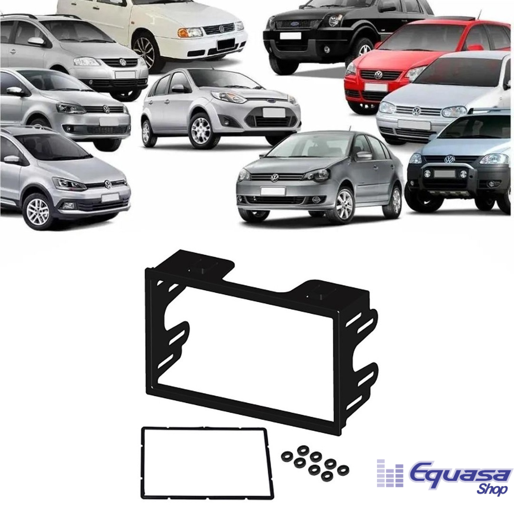 Moldura  2 Din Golf Polo Fox Ecosport Fiesta Bora Passat Fiamon para mídias Padrão Chinês e Japonês